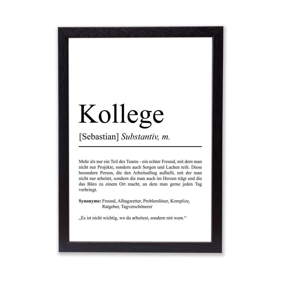 Kollege Definition Poster personalisierbar mit Namen Beruf Poster Kollege Geschenk Einzug Geburtstag Geschenk Kollege Poster Beruf