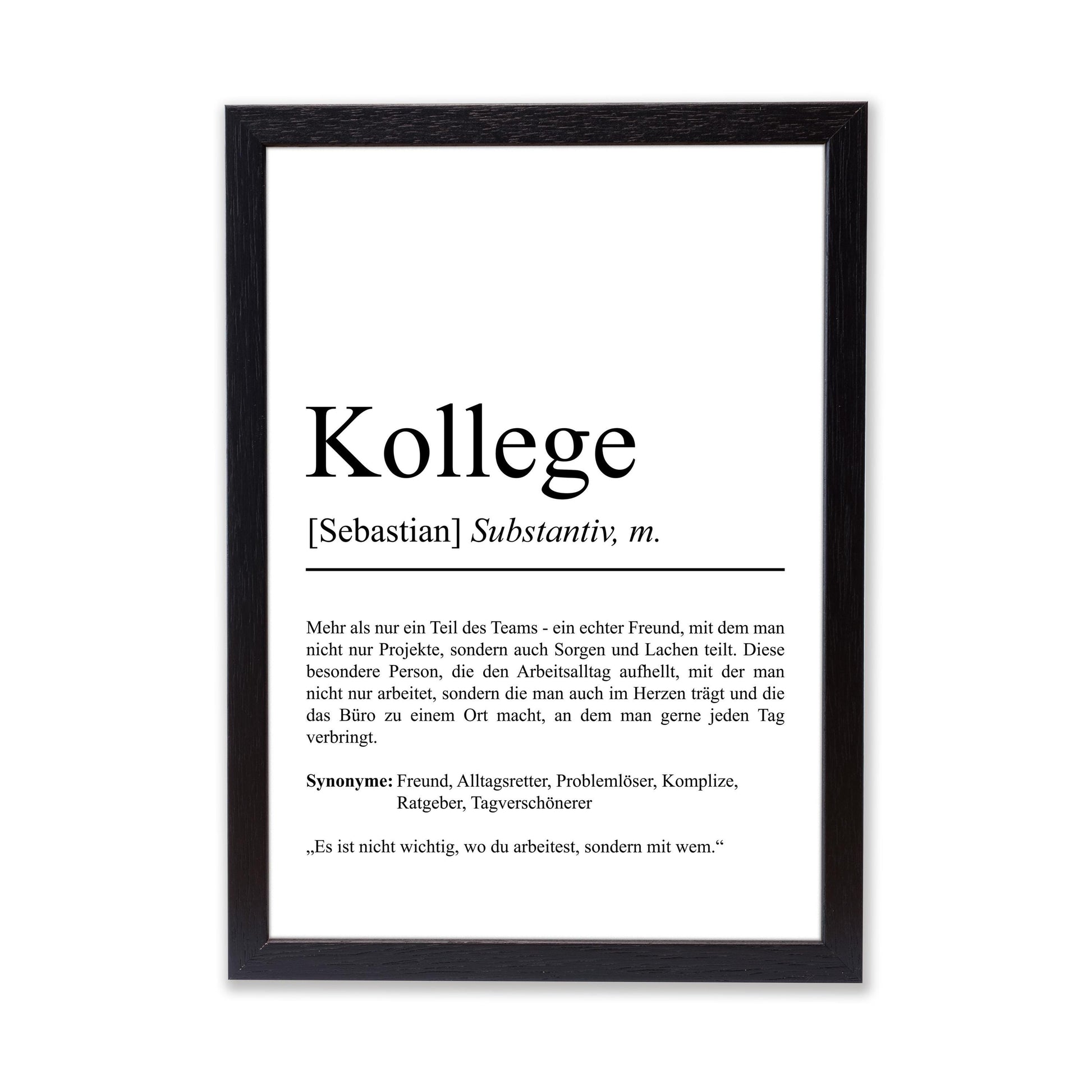 Kollege Definition Poster personalisierbar mit Namen Beruf Poster Kollege Geschenk Einzug Geburtstag Geschenk Kollege Poster Beruf