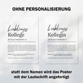 Lieblingskollegin Definition Poster personalisierbar mit Namen Beruf Poster Kollegin Geschenk Einzug Geburtstag Geschenk Kollegin Poster