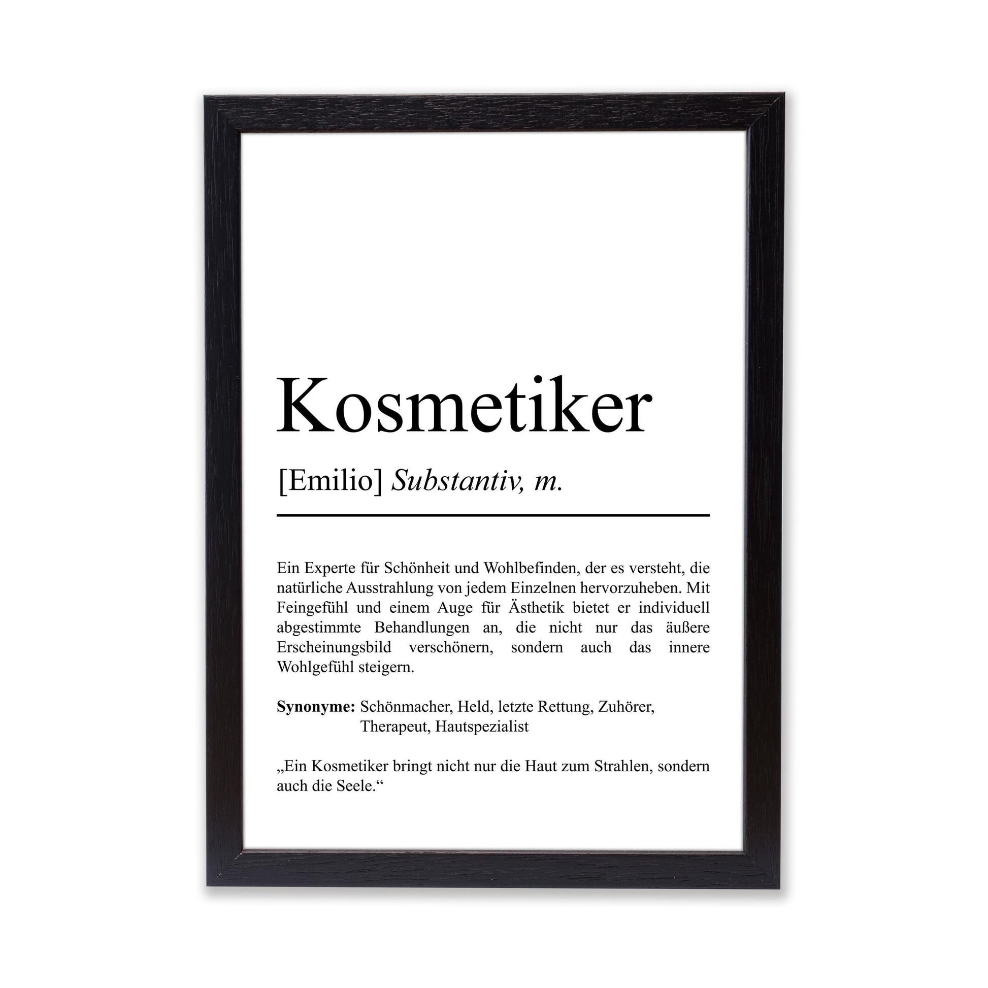 Kosmetiker Definition Poster personalisierbar mit Namen Beruf Poster Kosmetiker Geschenk Einzug Geburtstag Geschenk Kosmetiker Poster Beruf