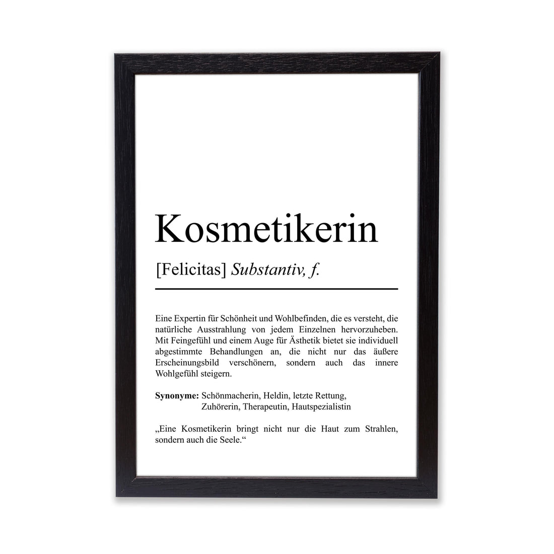 Kosmetikerin Definition Poster personalisierbar mit Namen Beruf Poster Kosmetikerin Geschenk Einzug Geburtstag Geschenk Kosmetikerin Poster