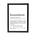 Kosmetikerin Definition Poster personalisierbar mit Namen Beruf Poster Kosmetikerin Geschenk Einzug Geburtstag Geschenk Kosmetikerin Poster
