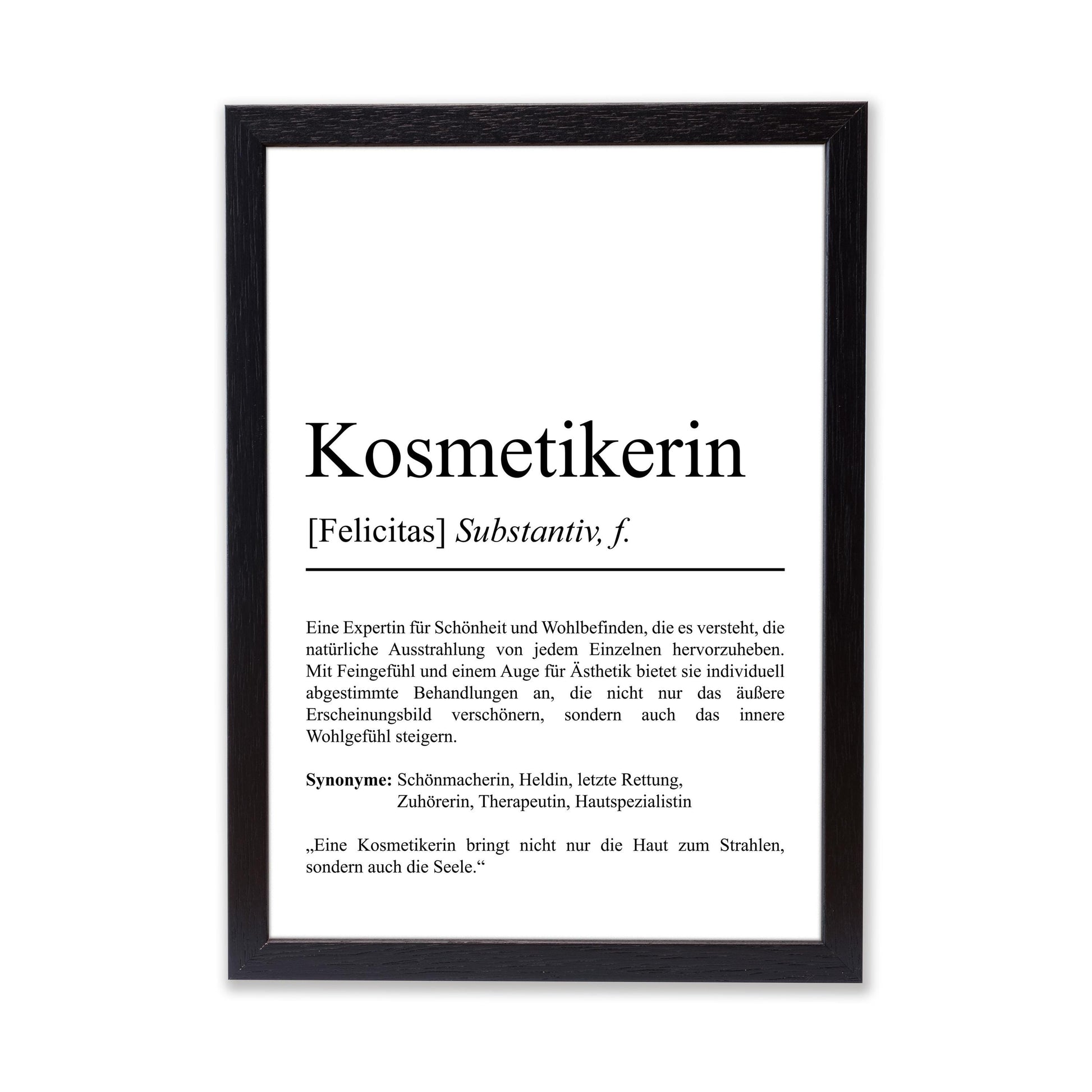 Kosmetikerin Definition Poster personalisierbar mit Namen Beruf Poster Kosmetikerin Geschenk Einzug Geburtstag Geschenk Kosmetikerin Poster