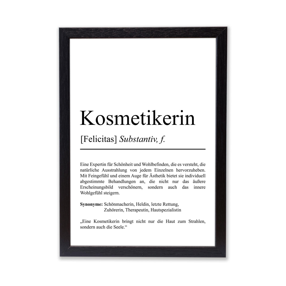 Kosmetikerin Definition Poster personalisierbar mit Namen Beruf Poster Kosmetikerin Geschenk Einzug Geburtstag Geschenk Kosmetikerin Poster