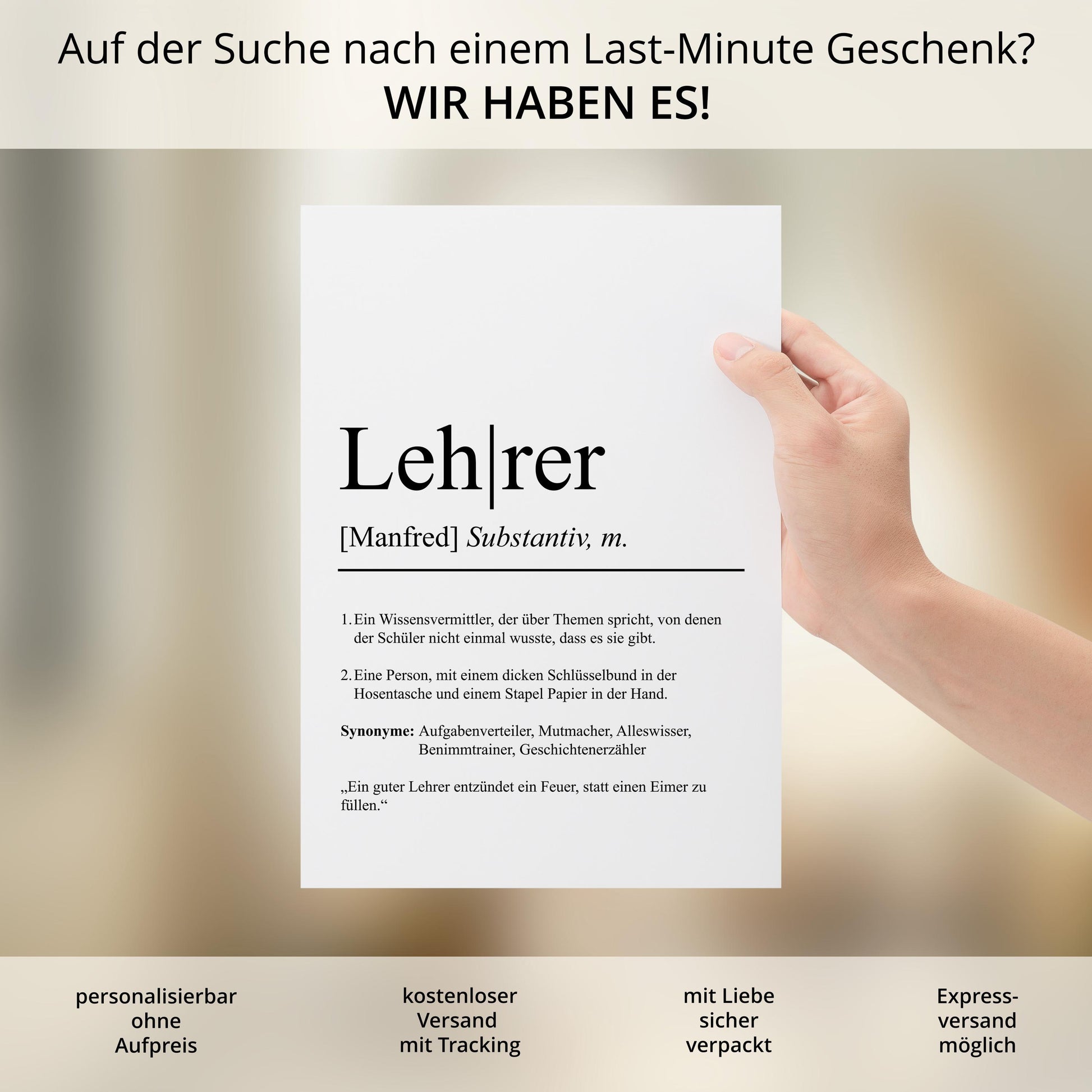 Lehrer Definition Poster personalisierbar mit Namen Beruf Poster Lehrer Geschenk Einzug Geburtstag Geschenk Lehrer Poster Beruf Definition