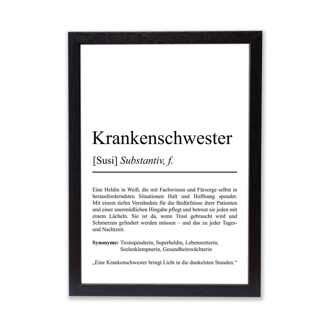 Krankenschwester Definition Poster personalisierbar mit Namen Beruf Poster Krankenschwester Geschenk Einzug Geburtstag Geschenk Pflegerin
