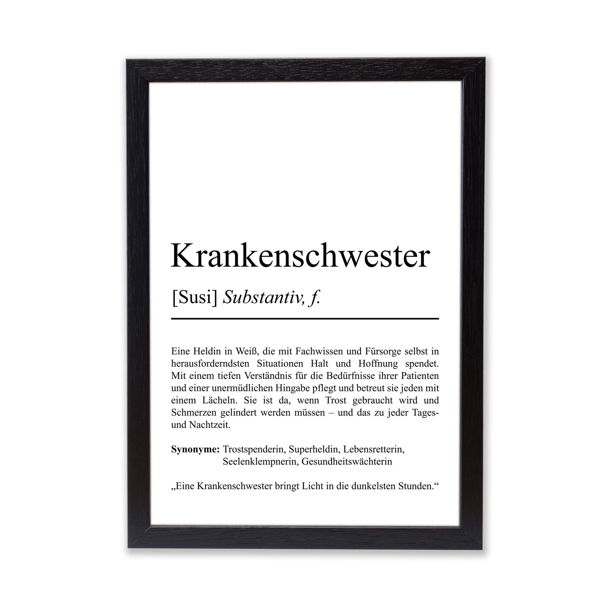 Krankenschwester Definition Poster personalisierbar mit Namen Beruf Poster Krankenschwester Geschenk Einzug Geburtstag Geschenk Pflegerin