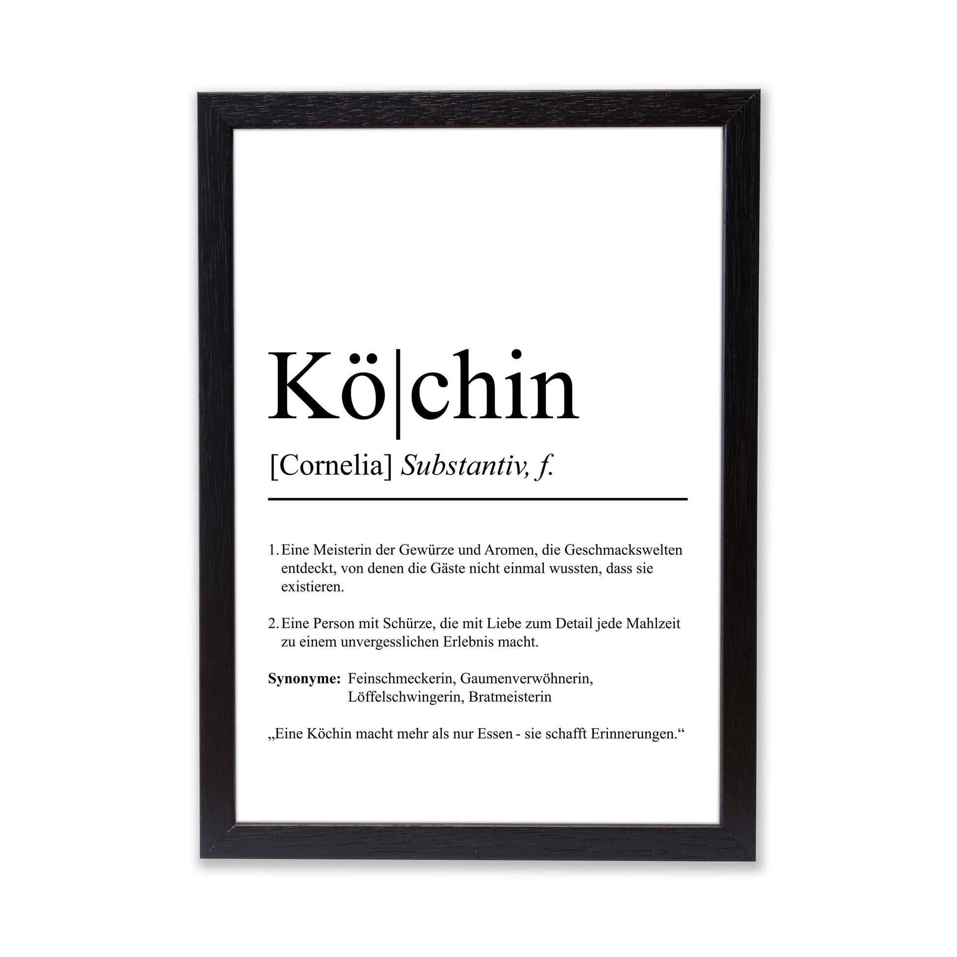 Köchin Definition Poster personalisierbar mit Namen Beruf Poster Köchin Geschenk Einzug Geburtstag Geschenk Köchin Poster Beruf Definition