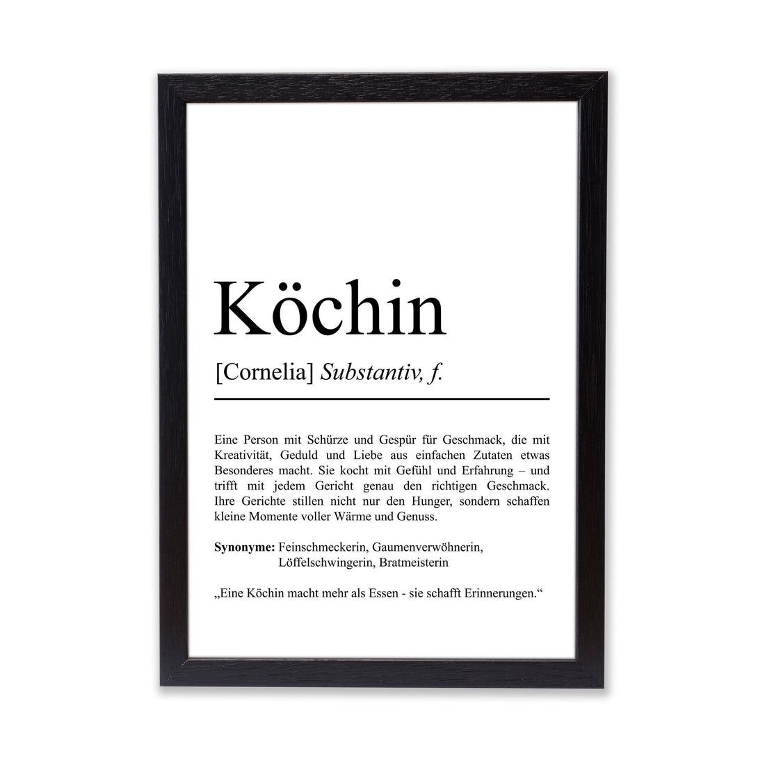 Köchin Definition Poster personalisierbar mit Namen Beruf Poster Köchin Geschenk Einzug Geburtstag Geschenk Köchin Poster Beruf Definition