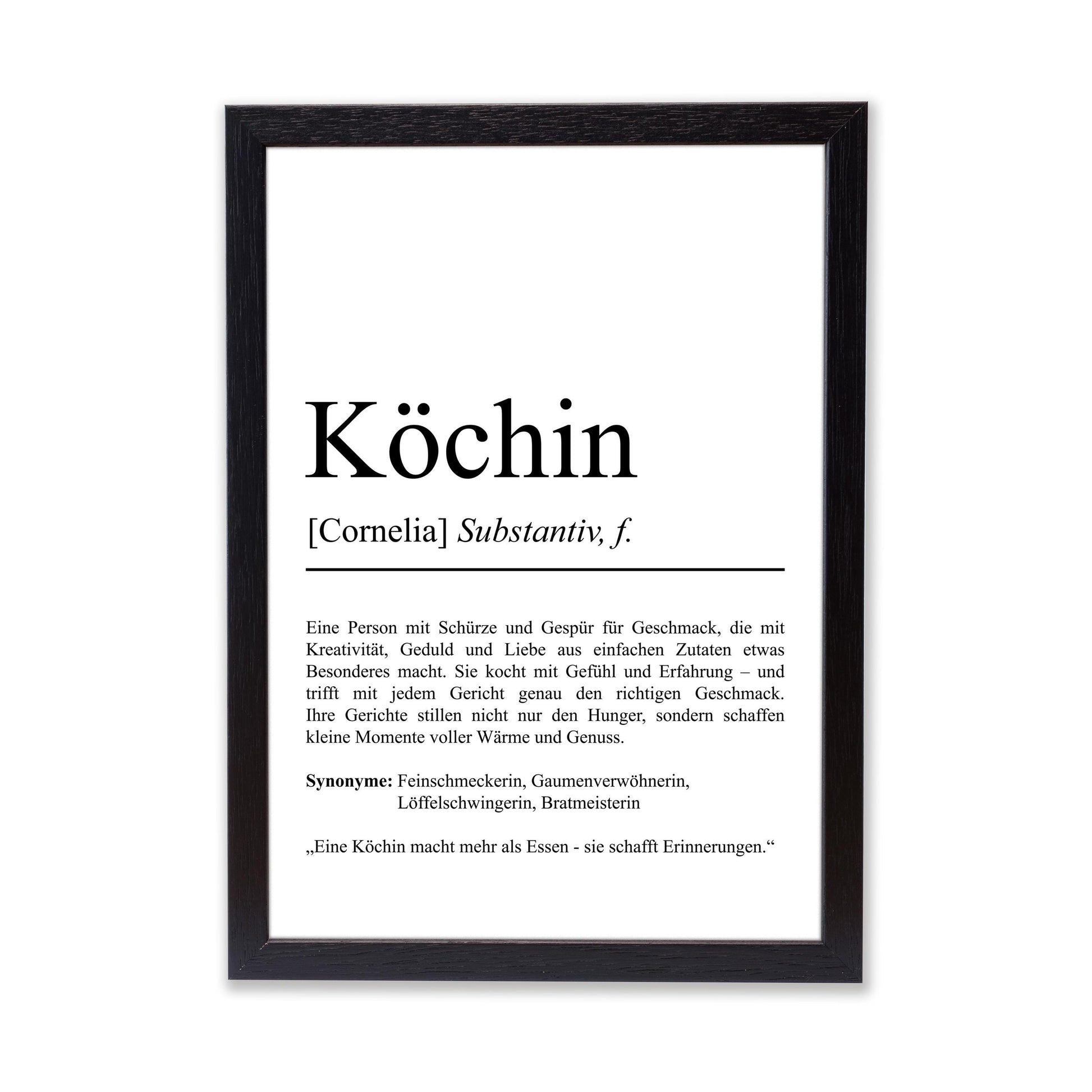 Köchin Definition Poster personalisierbar mit Namen Beruf Poster Köchin Geschenk Einzug Geburtstag Geschenk Köchin Poster Beruf Definition