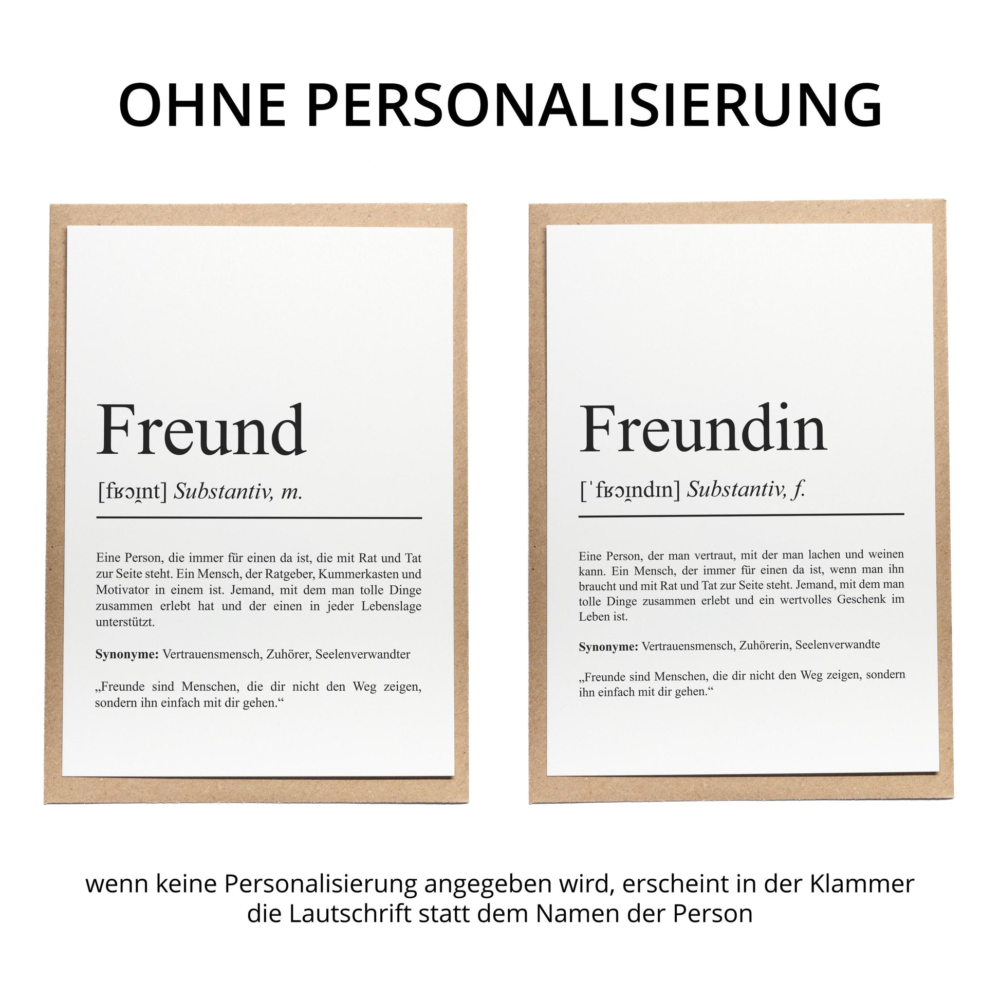 Freund Definition Karte personalisierbar mit Namen Freund Grußkarte Geschenk für Freund Postkarte Definition bester Freund