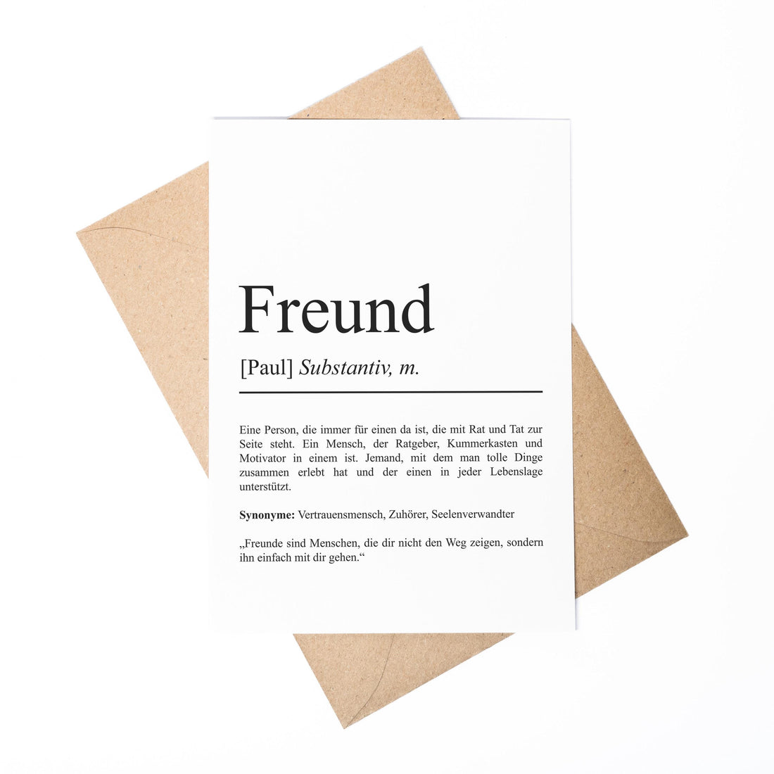 Freund Definition Karte personalisierbar mit Namen Freund Grußkarte Geschenk für Freund Postkarte Definition bester Freund