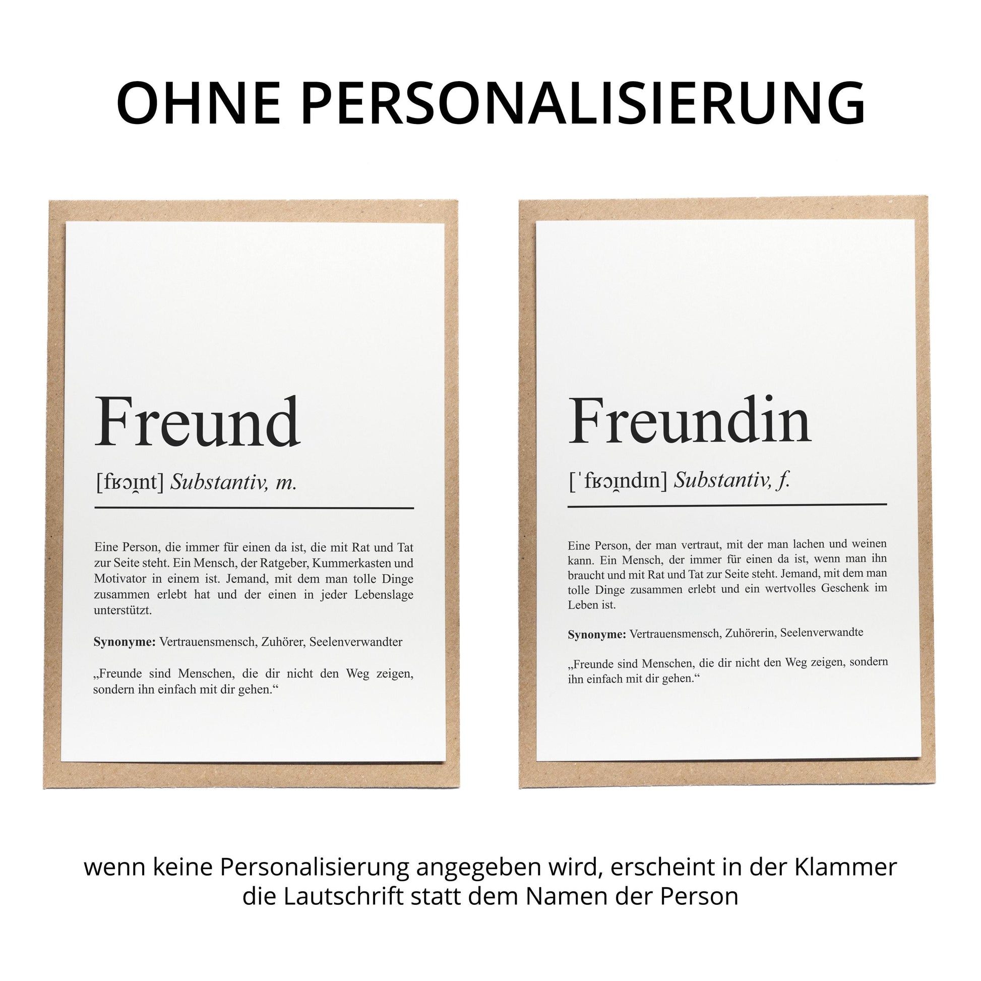 Freundin Definition Karte personalisierbar mit Namen Freundin Grußkarte Geschenk für Freundin Postkarte Definition beste Freundin