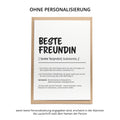 Beste Freundin Definition A6 Karte personalisierbar mit Namen Freundin Grußkarte Geschenk für Freundin Klappkarte Definition beste Freundin