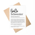 Großer Bruder Definition Karte personalisierbar mit Namen Bruder Grußkarte Geschenk für Bruder Postkarte Definition Geschwister