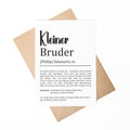 Kleiner Bruder Definition Karte personalisierbar mit Namen Bruder Grußkarte Geschenk für Bruder Postkarte Definition Geschwister