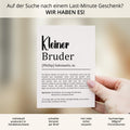 Kleiner Bruder Definition Karte personalisierbar mit Namen Bruder Grußkarte Geschenk für Bruder Postkarte Definition Geschwister