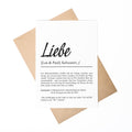 Liebe Definition A6 Karte personalisierbar mit Namen Liebe Grußkarte Geschenk für Jahrestag Klappkarte Definition Liebe