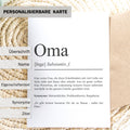 Oma Definition Karte personalisierbar mit Namen Oma Grußkarte Geschenk für Oma Postkarte Definition Oma Geschenkkarte
