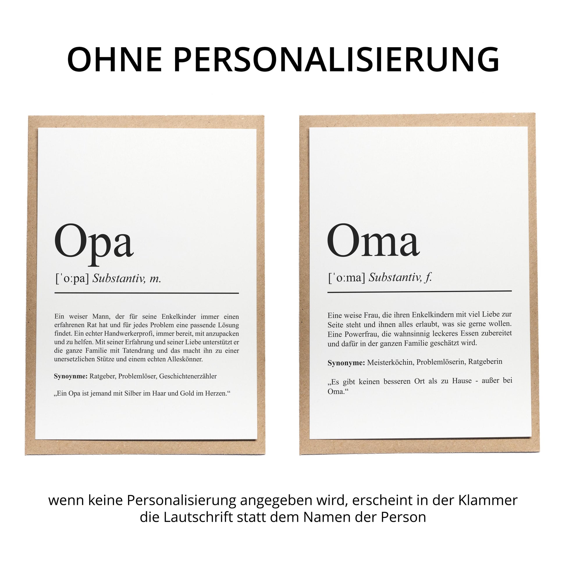 Oma Definition Karte personalisierbar mit Namen Oma Grußkarte Geschenk für Oma Postkarte Definition Oma Geschenkkarte