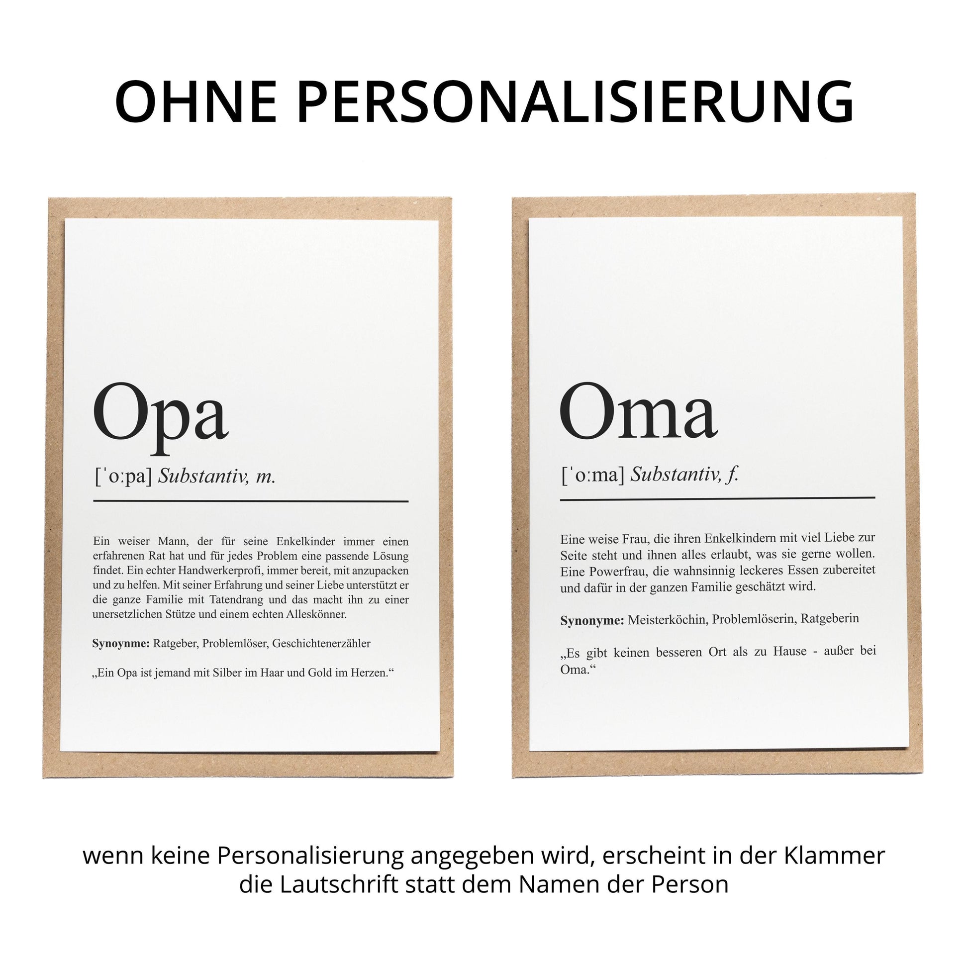 Opa Definition Karte personalisierbar mit Namen Opa Grußkarte Geschenk für Opa Postkarte Definition Opa Geschenkkarte