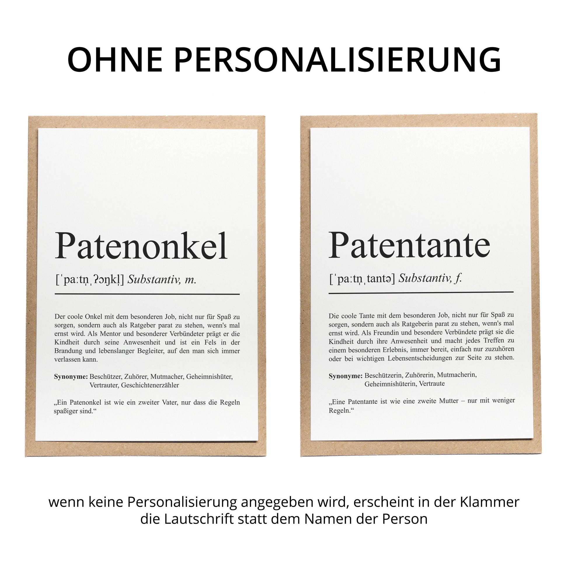 Patenonkel Definition Karte personalisierbar mit Namen Patenonkel Grußkarte Botschaft Patenonkel Postkarte Definition Patenonkel Verkündung