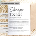 Schwiegertochter Definition A6 Karte personalisierbar mit Namen Grußkarte Geschenk für Schwiegertochter Klappkarte Definition