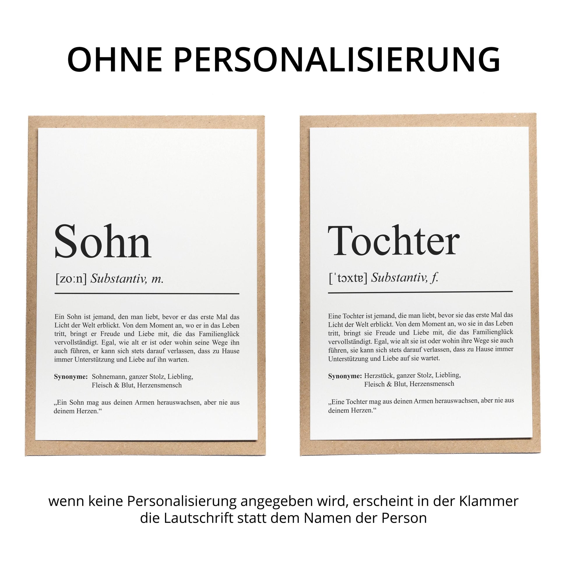 Sohn Definition A6 Karte personalisierbar mit Namen Grußkarte Geschenk für Sohn Klappkarte Definition Sohn Geschenkkarte Definition