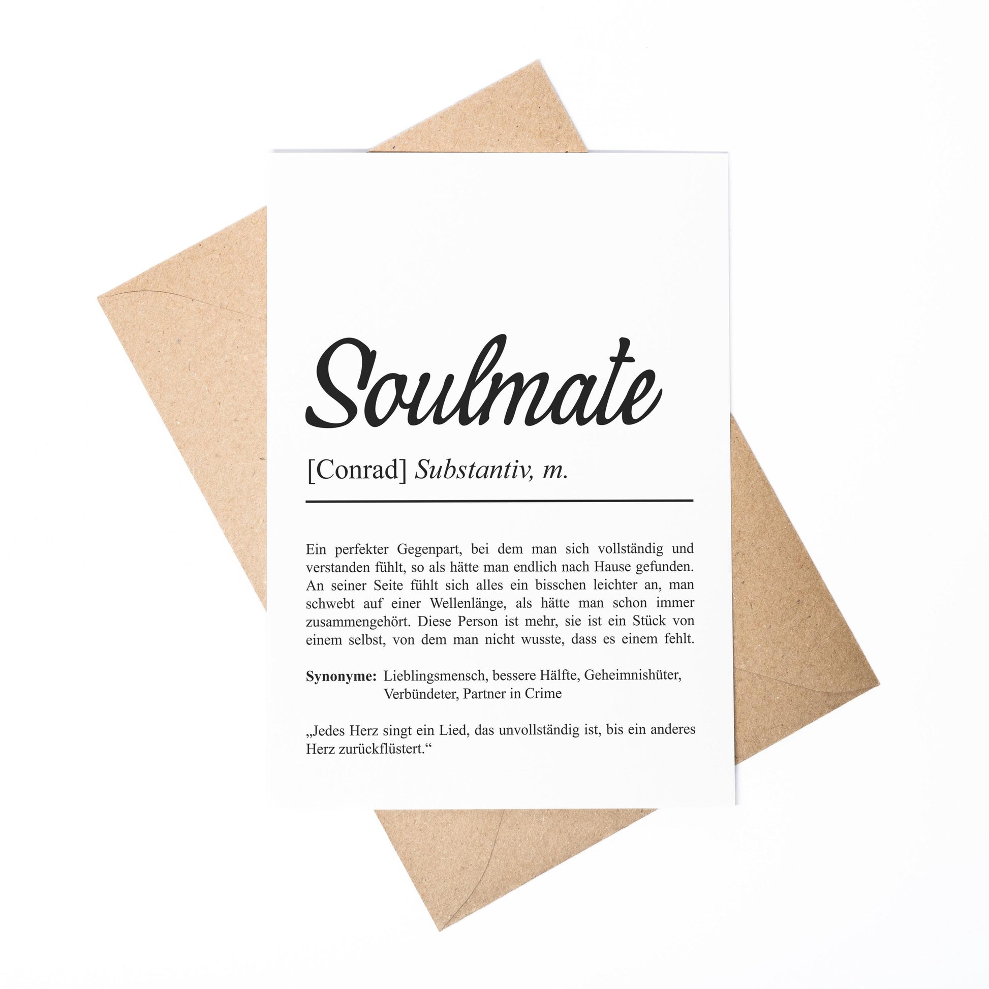 Soulmate Definition Karte personalisierbar mit Namen Soulmate Grußkarte Geschenk Soulmate Postkarte Definition Soulmate