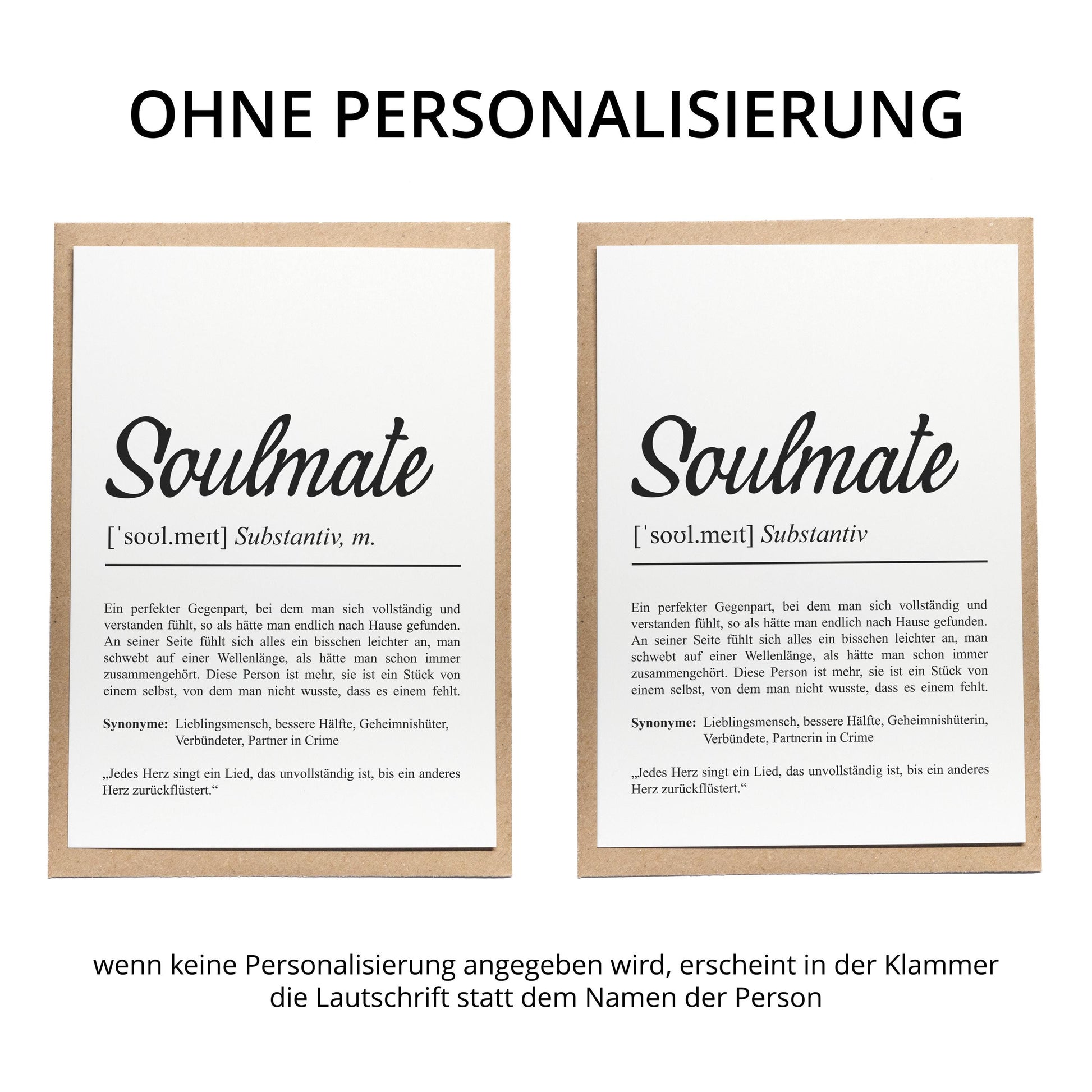Soulmate Definition Karte personalisierbar mit Namen Soulmate Grußkarte Geschenk Soulmate Postkarte Definition Soulmate
