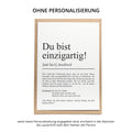 Du bist einzigartig Definition Karte personaliserbar mit Namen Mutmacher Karte Affirmation Karte für Kinder Motivationskarte Freundschaft