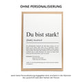 Du bist stark Definition Karte personaliserbar mit Namen Mutmacher Karte Affirmation Karte für Kinder Motivationskarte Freundschaft