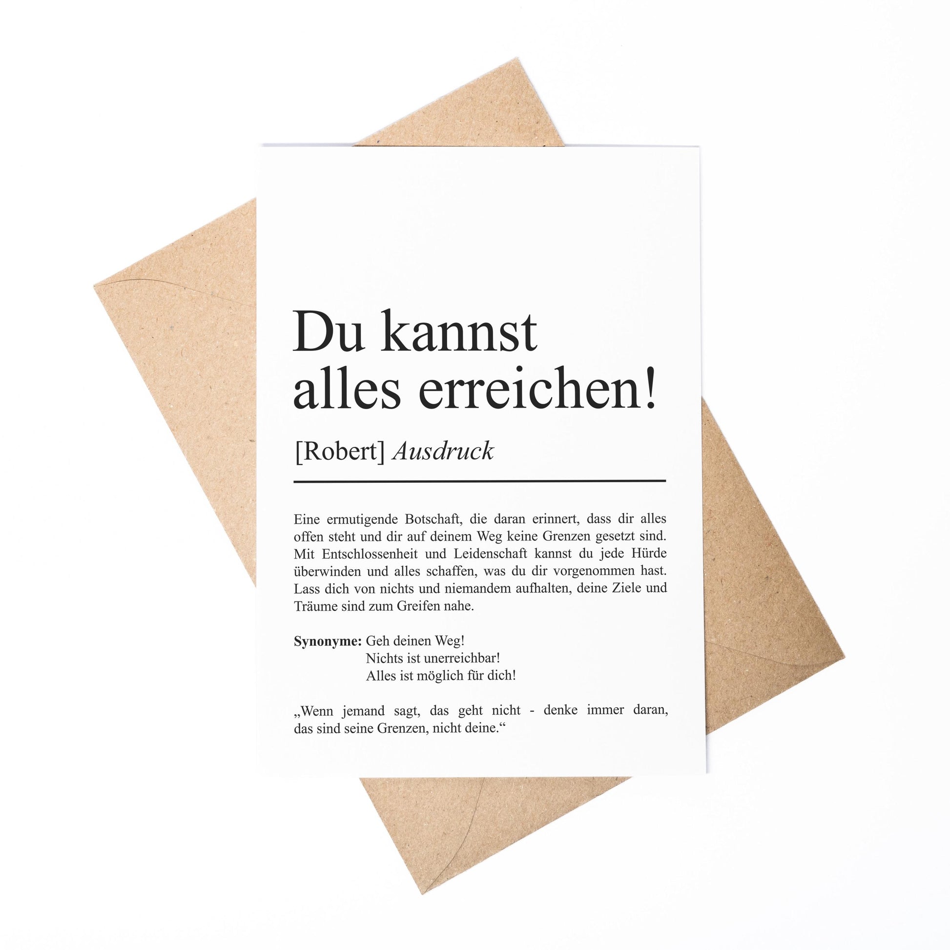 Du kannst alles erreichen Definition Karte personaliserbar mit Namen Mutmacher Karte Affirmation Karte für Kinder Motivationskarte Freunde