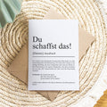 Du schaffst das Definition Karte personaliserbar mit Namen Mutmacher Karte Affirmation Karte für Kinder Motivationskarte Freundschaft