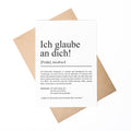 Ich glaube an dich Definition Karte personaliserbar mit Namen Mutmacher Karte Affirmation Karte für Kinder Motivationskarte Freundschaft