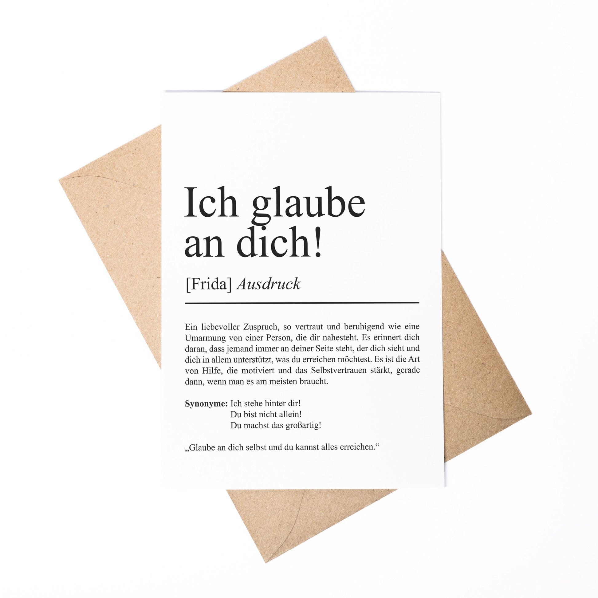 Ich glaube an dich Definition Karte personaliserbar mit Namen Mutmacher Karte Affirmation Karte für Kinder Motivationskarte Freundschaft