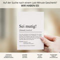 Sei mutig Definition Karte personaliserbar mit Namen Mutmacher Karte Affirmation Karte für Kinder Motivationskarte Freundschaft