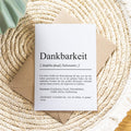 Dankbarkeit Definition Karte personaliserbar Emotionen Mutmacher Karte Spirituelle Karte Motivationskarte