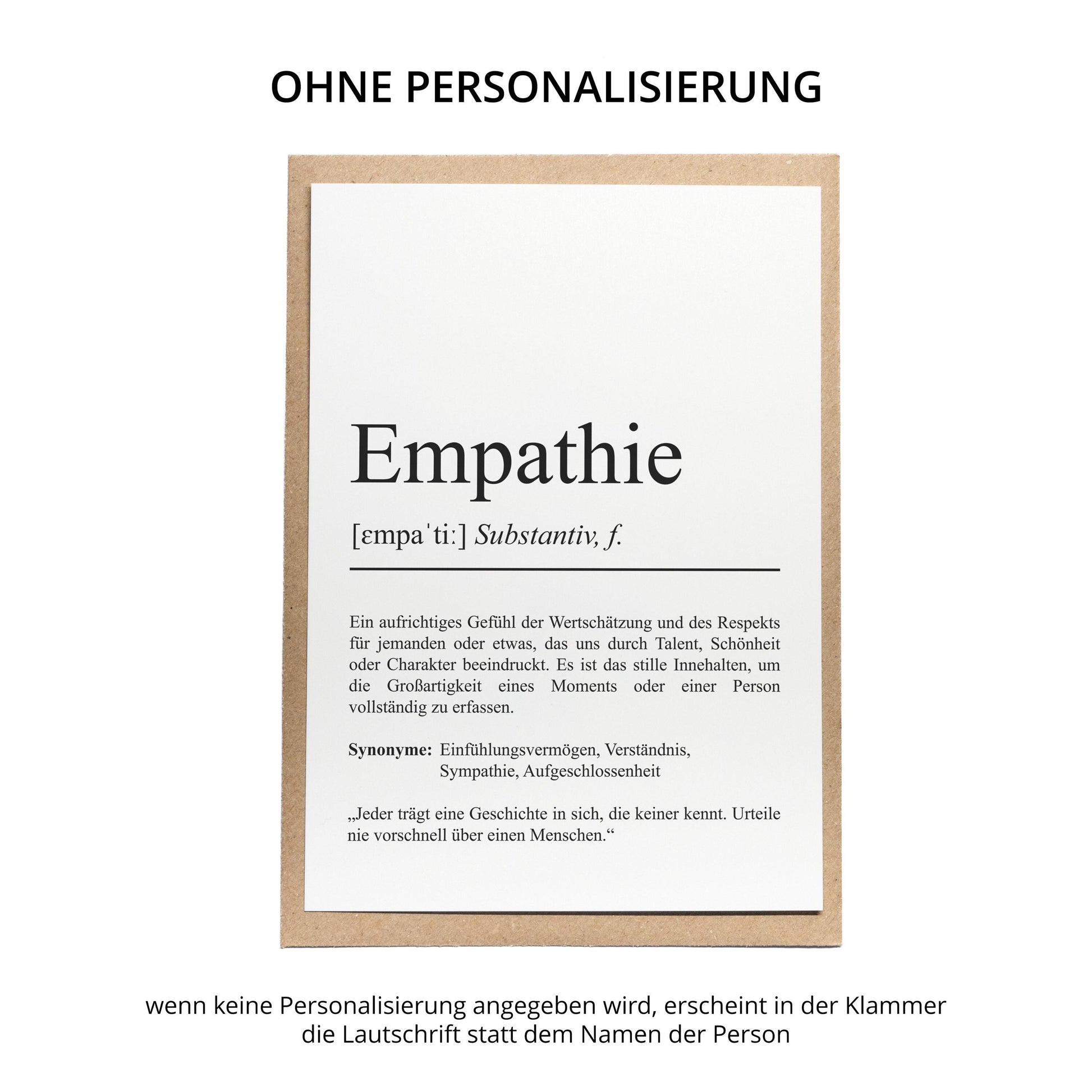 Empathie Definition Karte personaliserbar Emotionen Mutmacher Karte Spirituelle Karte Motivationskarte