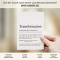 Transformation Definition Karte personaliserbar Emotionen Mutmacher Karte Spirituelle Karte Motivationskarte