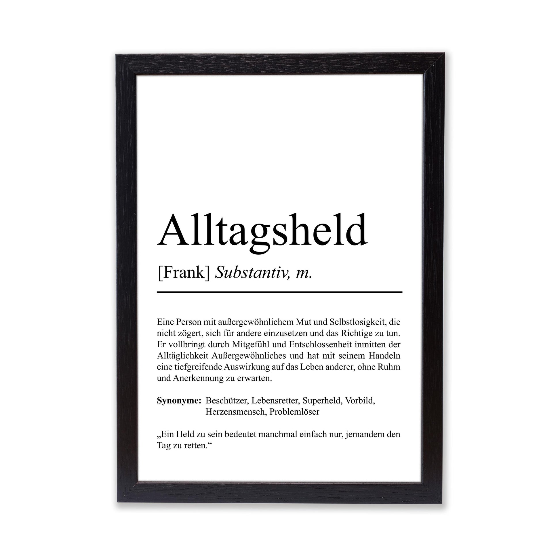 Alltagsheld Definition Poster personalisierbar mit Namen Held Poster Geschenk Einzug Geburtstag Geschenk Held Poster Alltagshelden