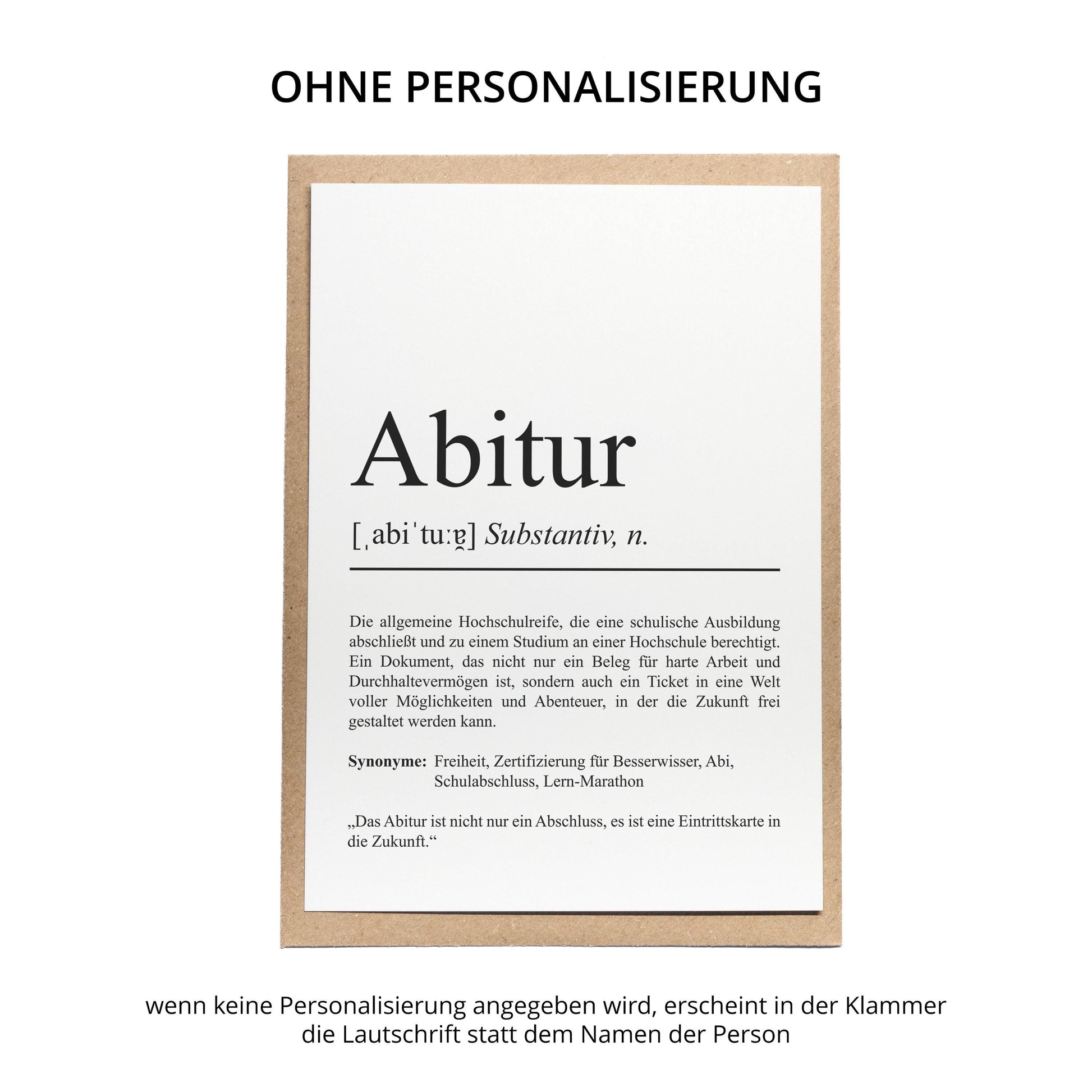 Abitur Definition Karte personalisierbar mit Namen Abschluss Karte Abitur Geschenk zum Abschluss Geschenk Abitur Postkarte Definition