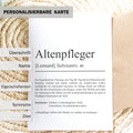 Altenpfleger Definition Karte personalisierbar mit Namen Beruf Postkarte Altenpfleger Geschenk Geburtstag Altenpfleger Postkarte Definition