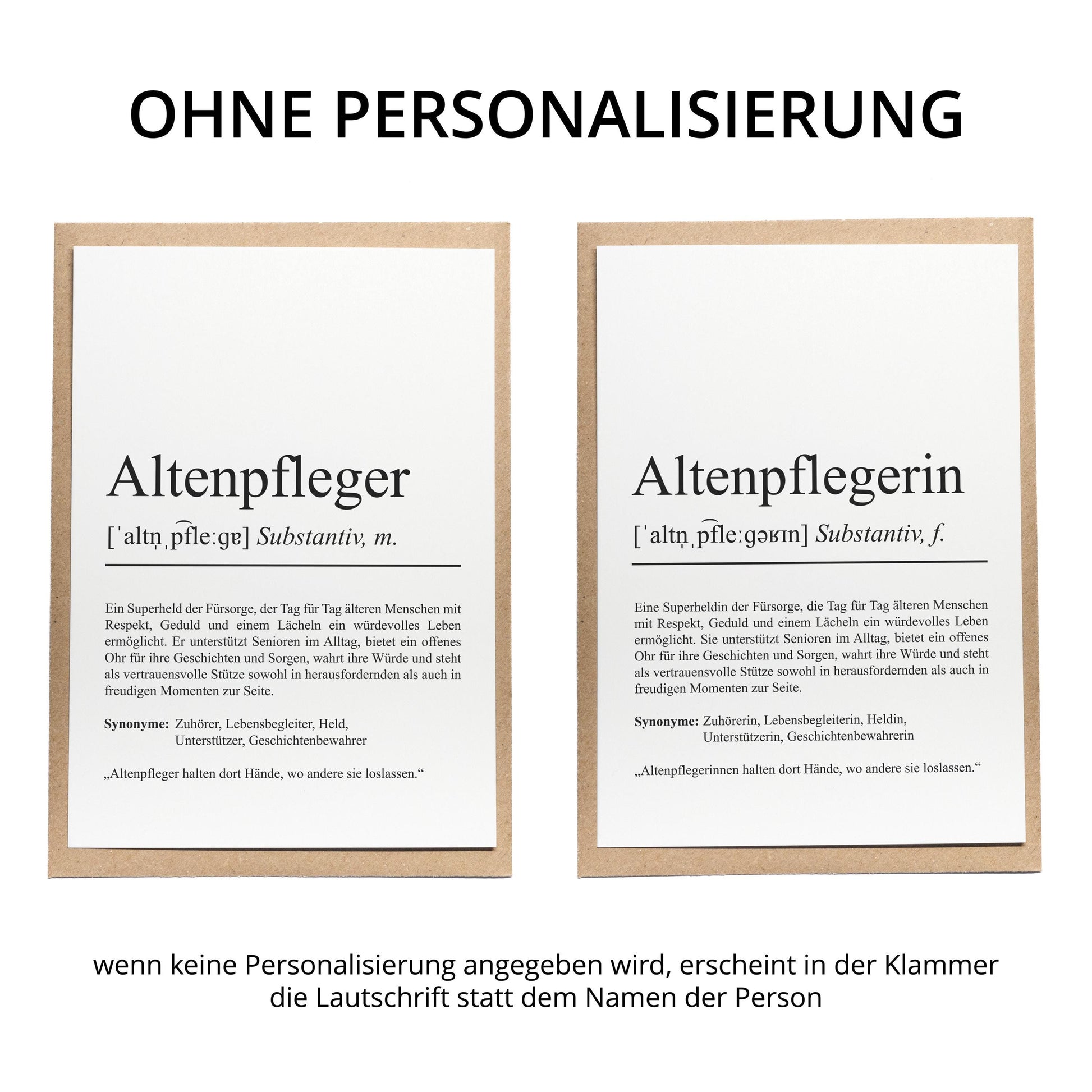 Altenpflegerin Definition Karte personalisierbar mit Namen Beruf Postkarte Altenpflegerin Geschenk Geburtstag Altenpflegerin Postkarte