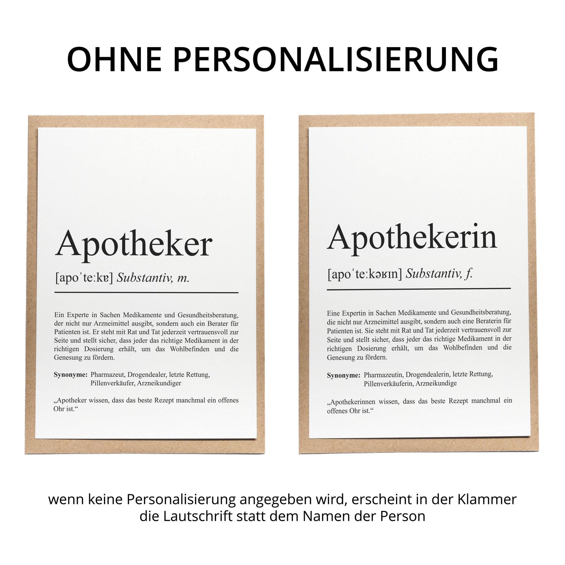 Apotheker Definition Karte personalisierbar mit Namen Beruf Postkarte Apotheker Geschenk Geburtstag Apotheker Postkarte Definition
