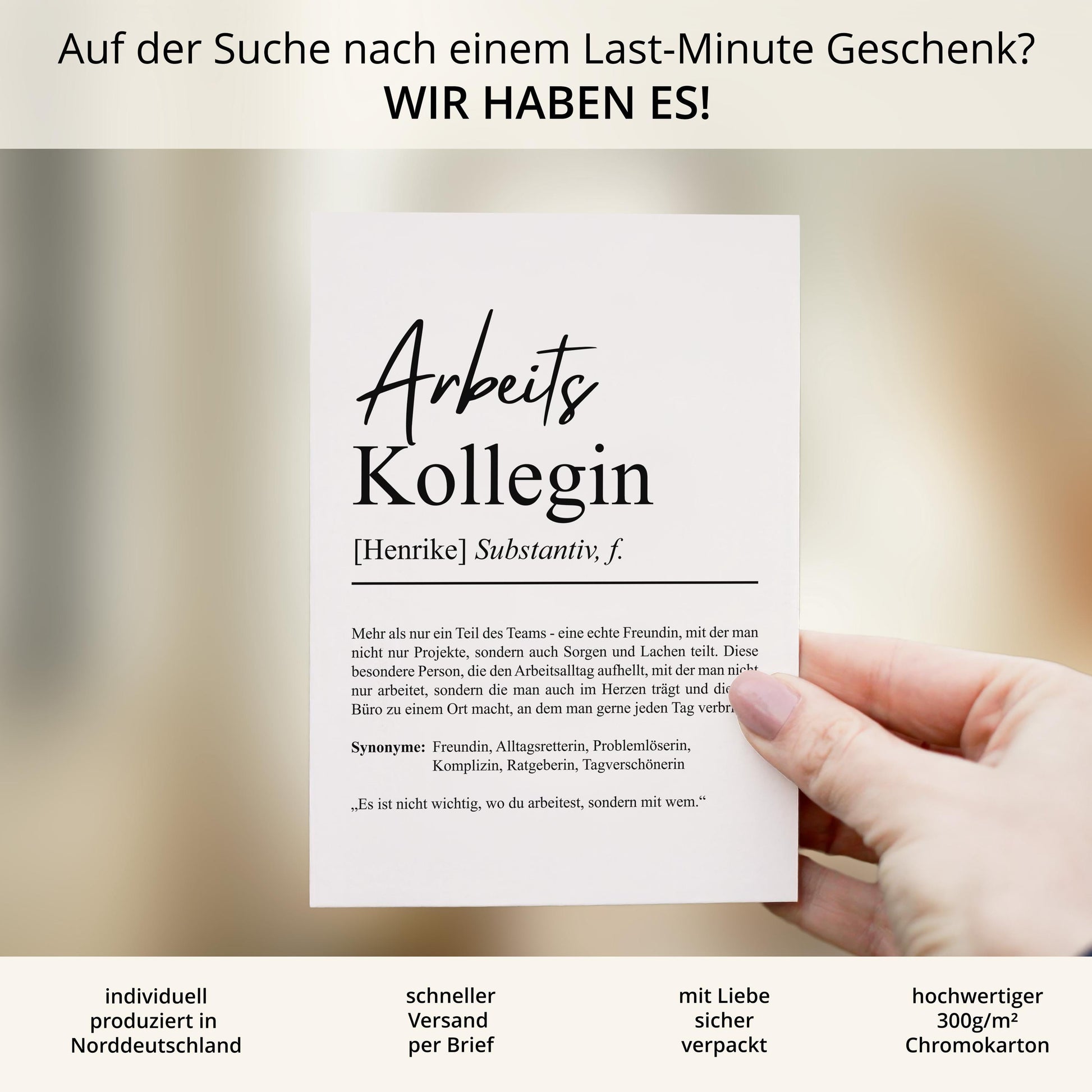Arbeitskollegin Definition Karte personalisierbar mit Namen Beruf Postkarte Kollegin Geschenk Geburtstag Kollegin Postkarte Definition