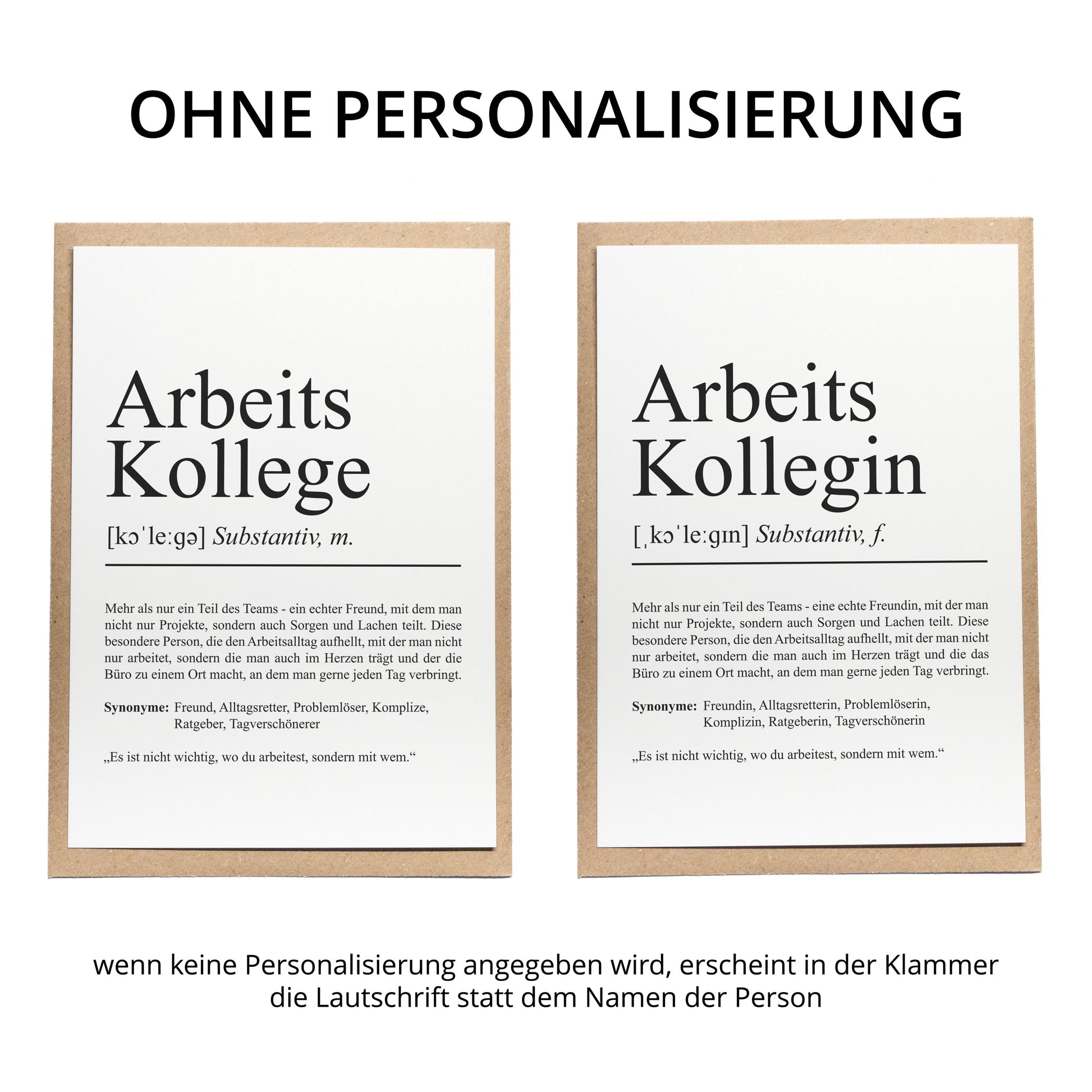 Arbeitskollegin Definition Karte A6 personalisierbar mit Namen Beruf Postkarte Kollegin Geschenk Geburtstag Kollegin Klappkarte Definition