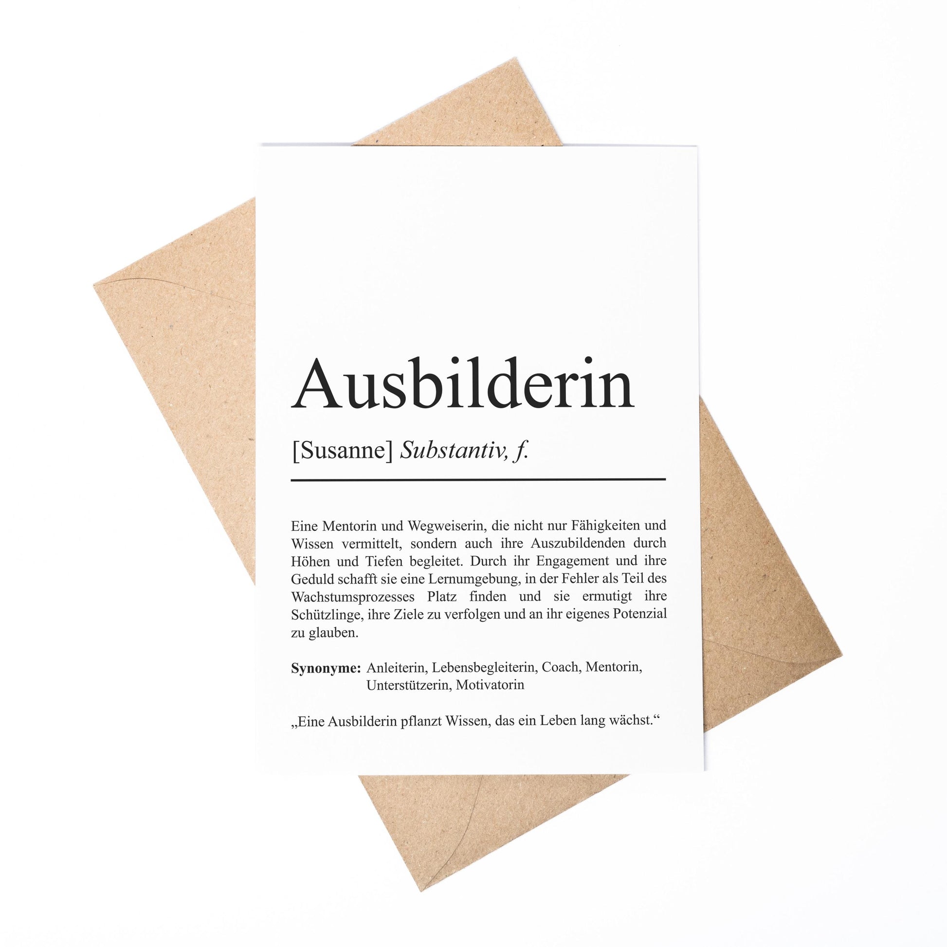 Ausbilder Definition Karte personalisierbar mit Namen Beruf Postkarte Ausbilder Geschenk Geburtstag Ausbilder Postkarte Definition