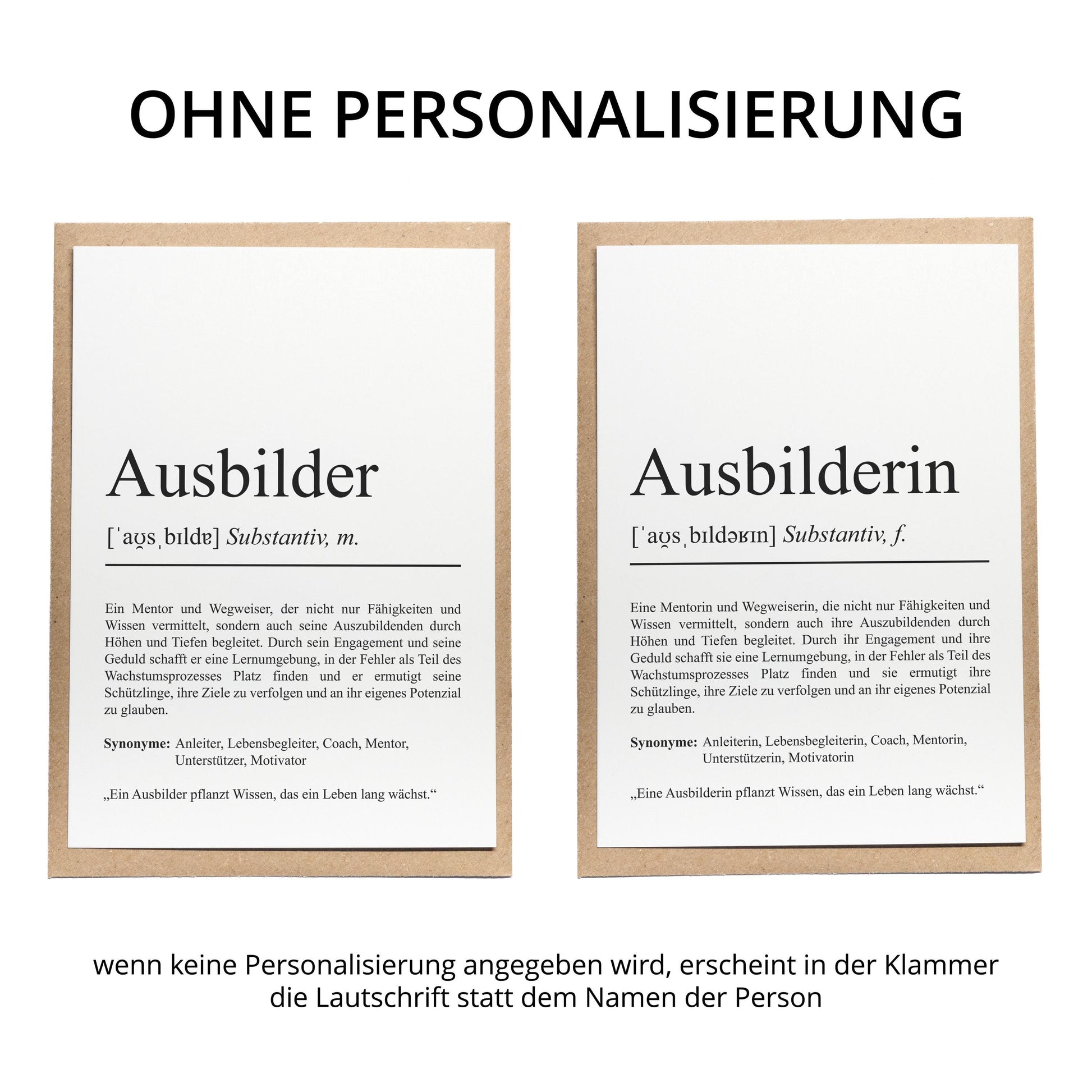 Ausbilder Definition Karte personalisierbar mit Namen Beruf Postkarte Ausbilder Geschenk Geburtstag Ausbilder Postkarte Definition
