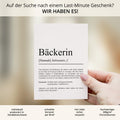 Bäckerin Definition Karte personalisierbar mit Namen Beruf Postkarte Bäckerin Geschenk Geburtstag Bäckerin Postkarte Definition